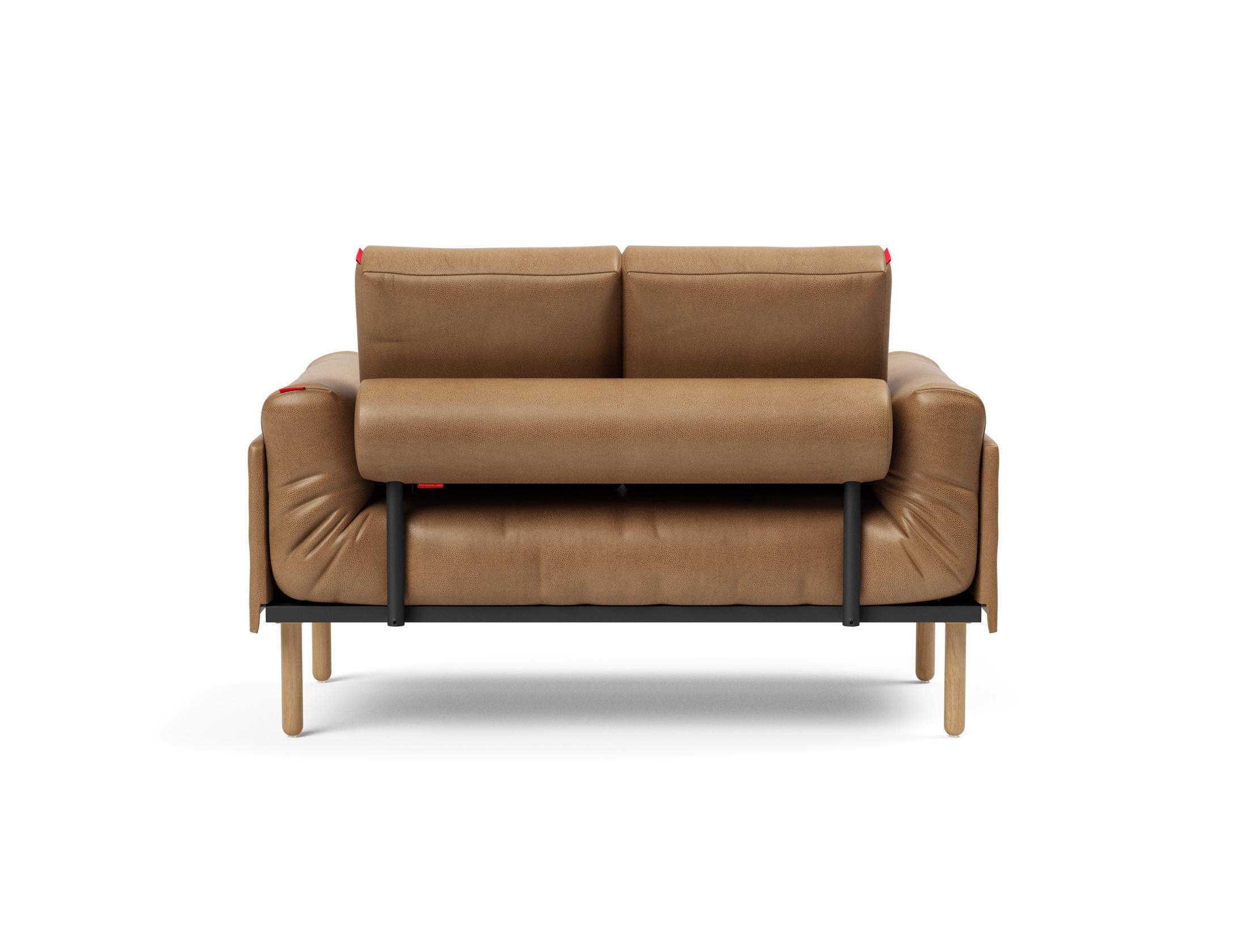 Erleben Sie das Rollo Stem Klappsofa 80 von Innovation Living – ein elegantes, funktionales Möbelstück mit edlem Cover und robustem Gestellbezug.