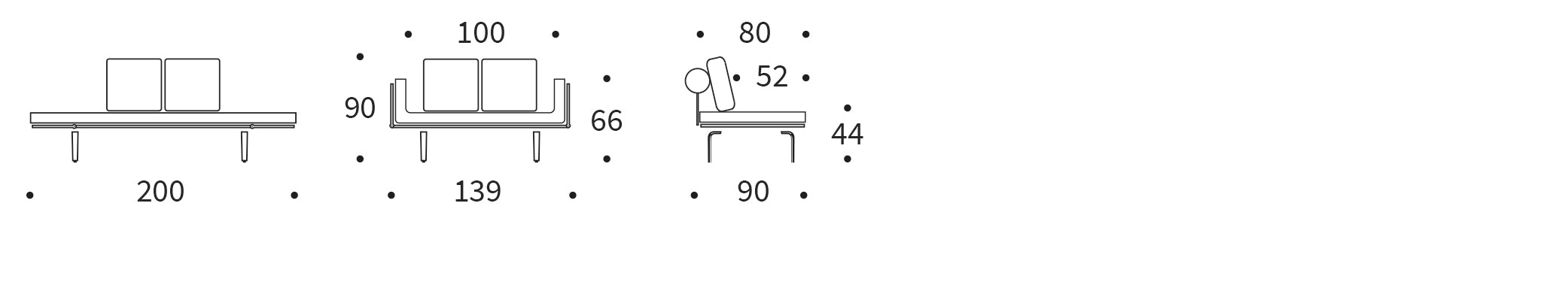 Erleben Sie das Rollo Bow Klappsofa 80 von Innovation Living – ein elegantes, multifunktionales Möbelstück für jeden Raum.