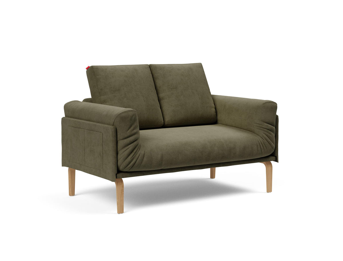 Rollo Bow Klappsofa 80 mit Cover und Gestellbezug Spring in 316 Cordufine Pine Green präsentiert im Onlineshop von KAQTU Design AG. Bettsofa ist von Innovation Living
