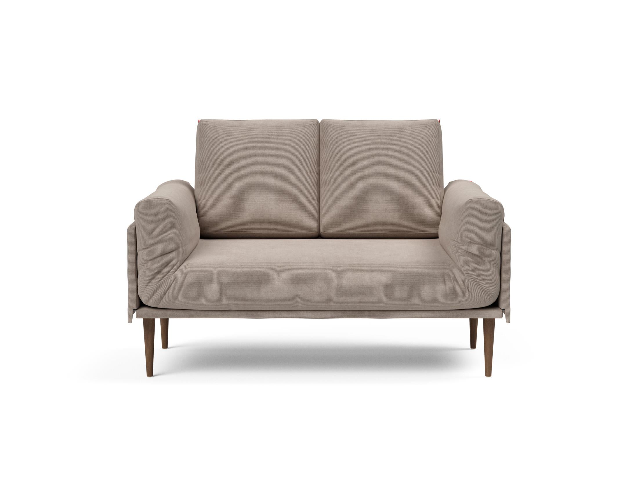 Erleben Sie das Rollo Styletto Klappsofa 80 von Innovation Living – stilvolles Design, funktional und ideal für kleine Räume, mit edlem Cover und Gestellbezug.