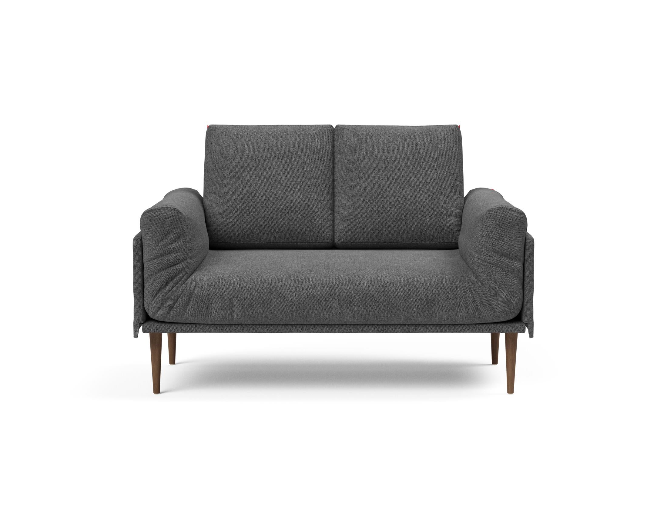 Erleben Sie das Rollo Styletto Klappsofa 80 von Innovation Living – stilvolles Design, funktional und ideal für kleine Räume, mit edlem Cover und Gestellbezug.