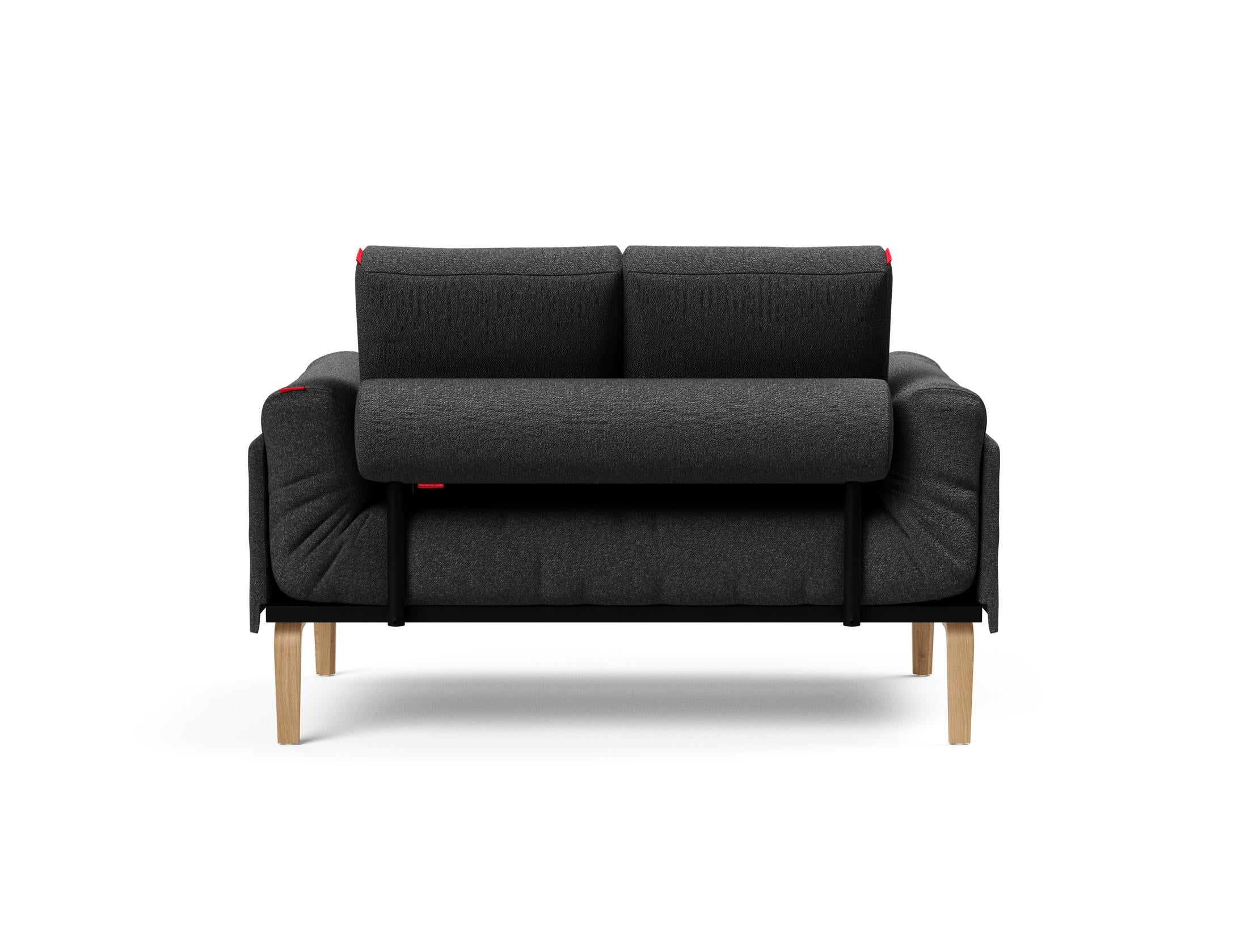 Erleben Sie das Rollo Bow Klappsofa 80 von Innovation Living – ein elegantes, funktionales Möbelstück mit schickem Cover und robustem Gestellbezug.