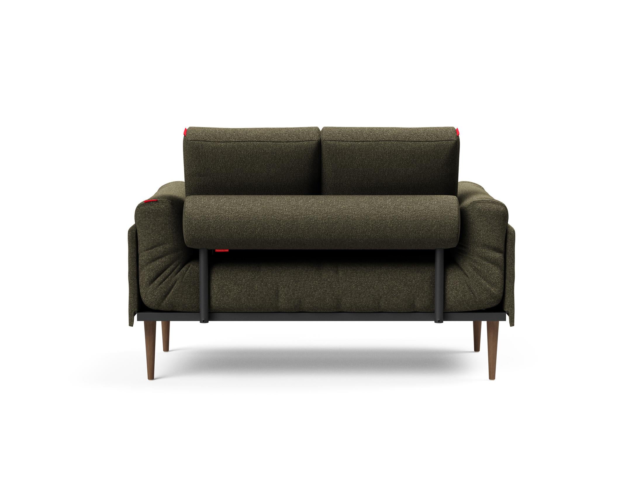 Erleben Sie das Rollo Styletto Klappsofa 80 von Innovation Living – stilvolles Design, funktional und ideal für kleine Räume, mit edlem Cover und Gestellbezug.