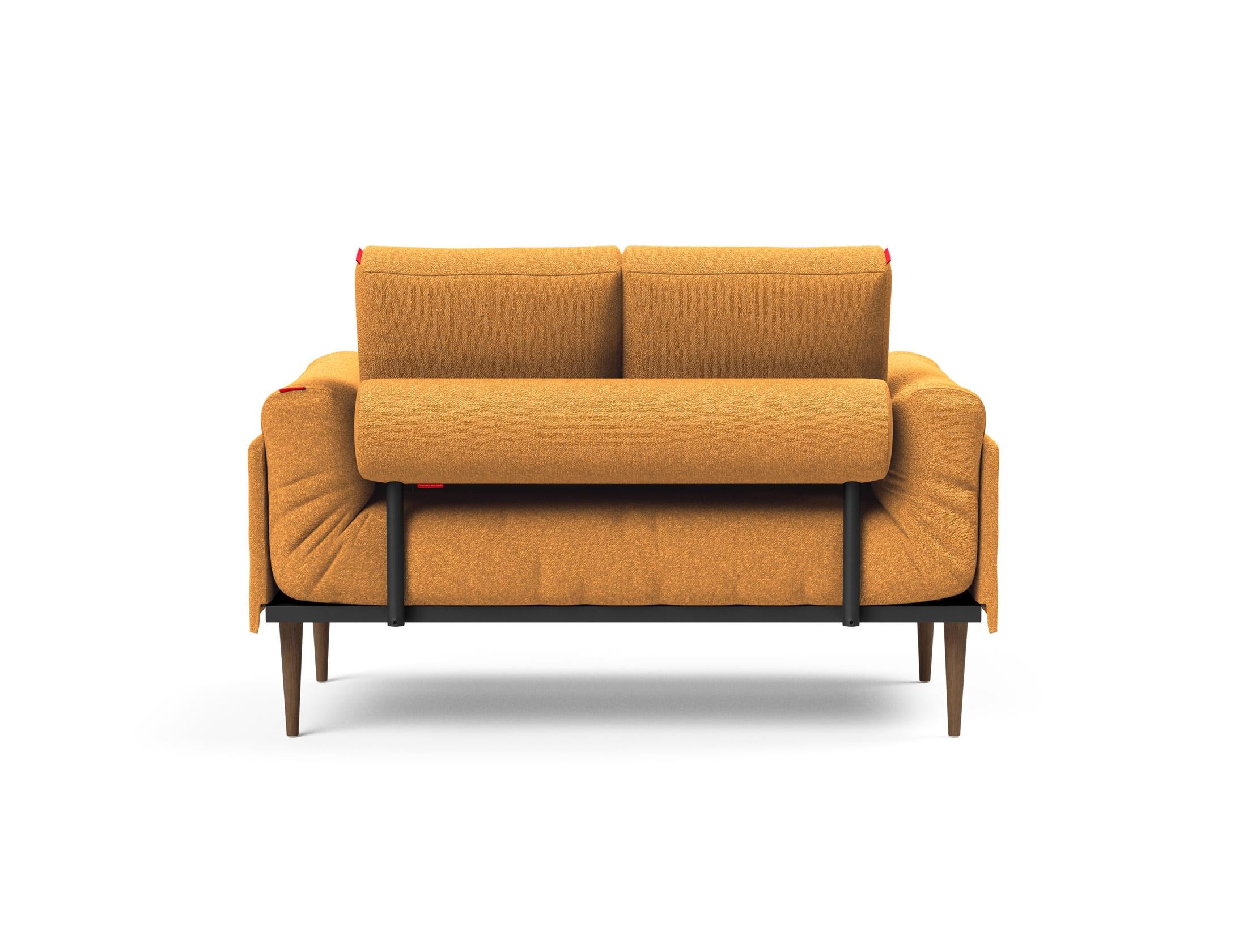 Erleben Sie das Rollo Styletto Klappsofa 80 von Innovation Living – stilvolles Design, funktional und ideal für kleine Räume, mit edlem Cover und Gestellbezug.