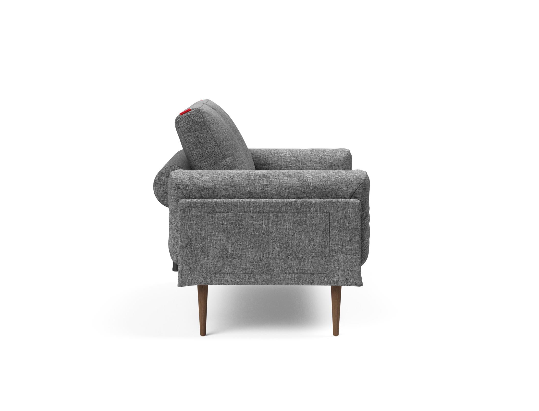 Erleben Sie das Rollo Styletto Klappsofa 80 von Innovation Living – stilvolles Design, funktional und ideal für kleine Räume, mit edlem Cover und Gestellbezug.