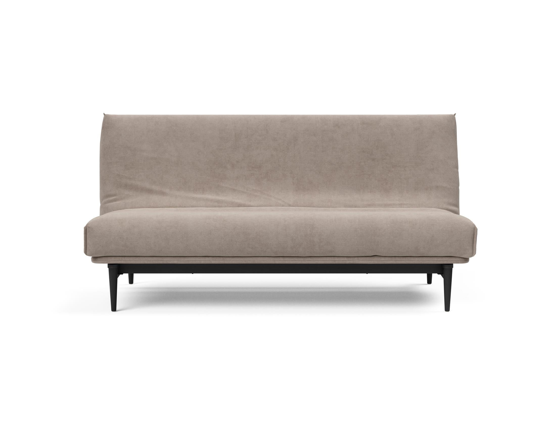 Colpus Bettsofa 140 Nordic Cover Eiche schwarz mit Gestellbezug Soft Spring