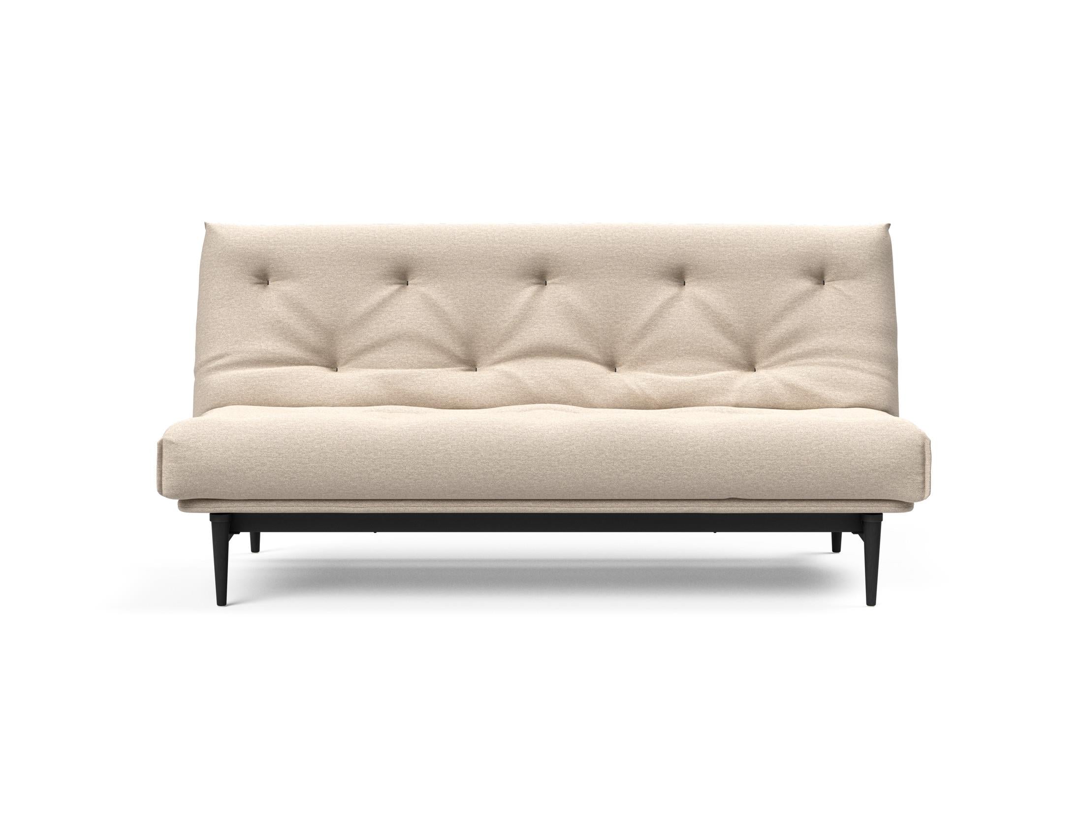 Colpus Bettsofa 140 Nordic Eiche schwarz mit Gestellbezug Soft Spring