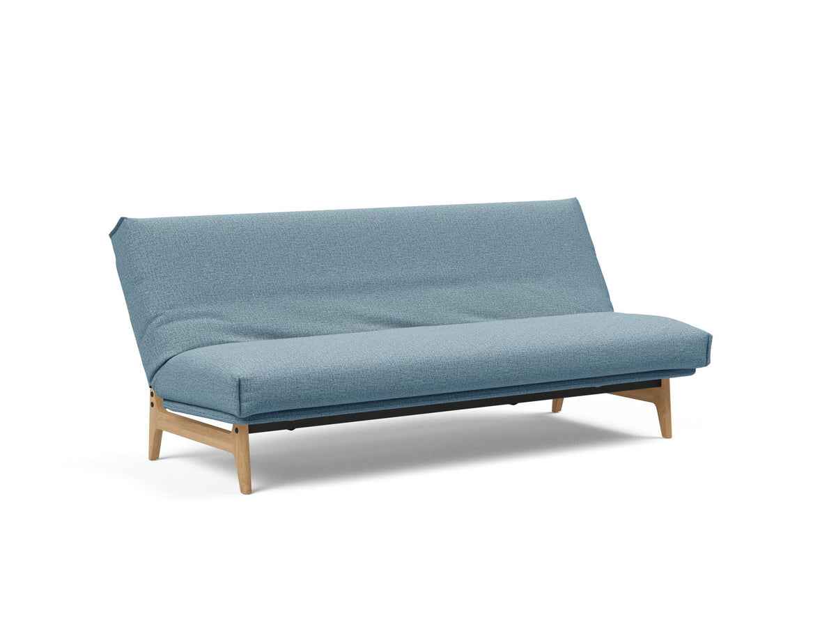 Aslak 120 Bettsofa Nordic Cover mit Gestellbezug Soft Spring in 525 Mixed Dance Light Blue präsentiert im Onlineshop von KAQTU Design AG. Bettsofa ist von Innovation Living