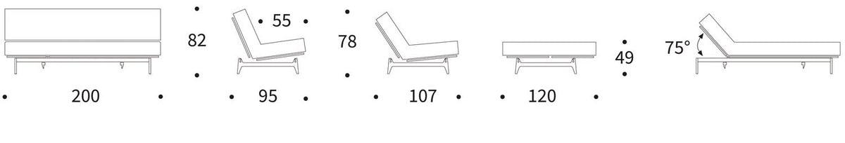 Aslak 120 Bettsofa Sharp Plus Cover Soft Spring in 511 Elegance Red präsentiert im Onlineshop von KAQTU Design AG. Bettsofa ist von Innovation Living