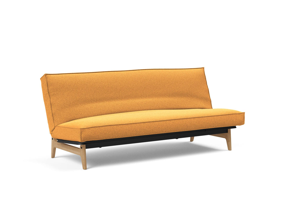 Aslak 120 Bettsofa Sharp Plus Cover Soft Spring in 536 Bouclé Ochre präsentiert im Onlineshop von KAQTU Design AG. Bettsofa ist von Innovation Living