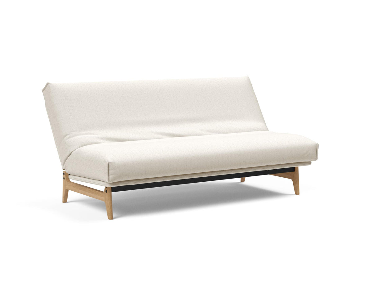 Aslak 140 Bettsofa Nordic Cover mit Gestellbezug Soft Spring in 531 Bouclé Off White präsentiert im Onlineshop von KAQTU Design AG. Bettsofa ist von Innovation Living