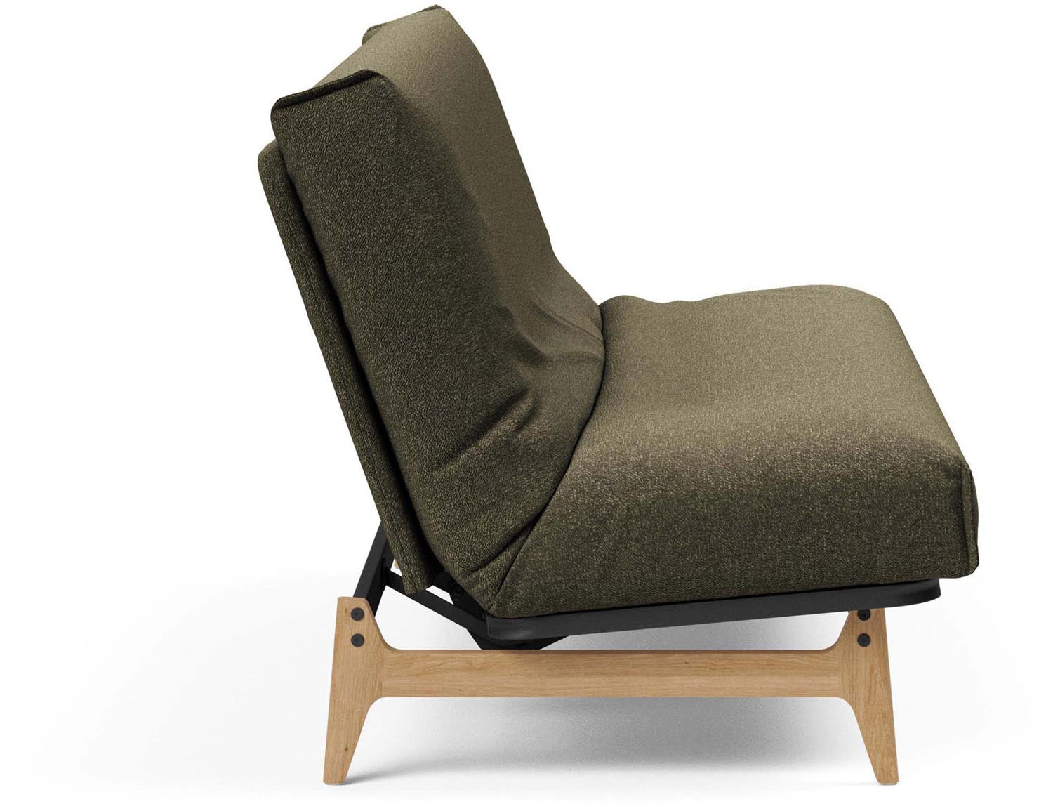 Erleben Sie das Aslak 140 Bettsofa von Innovation Living – modernes skandinavisches Design, flexibel einsetzbar und mit robustem Nordic Cover aus Latex.