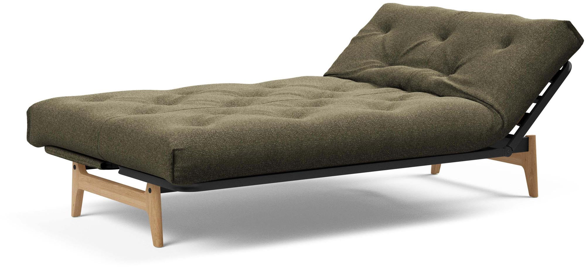 Erleben Sie das Aslak 120 Bettsofa Nordic Classic von Innovation Living: elegantes skandinavisches Design, ideal für kleine Räume und gemütliche Nächte.