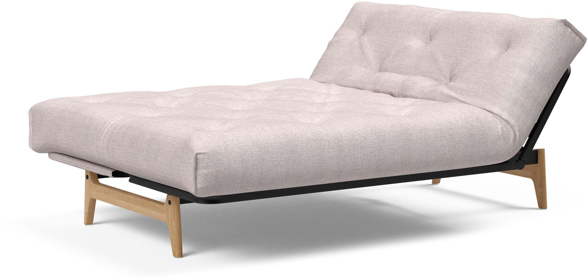 Erleben Sie das Aslak 140 Bettsofa von Innovation Living – modernes Nordic Design trifft auf komfortablen Latex für besten Schlafkomfort.