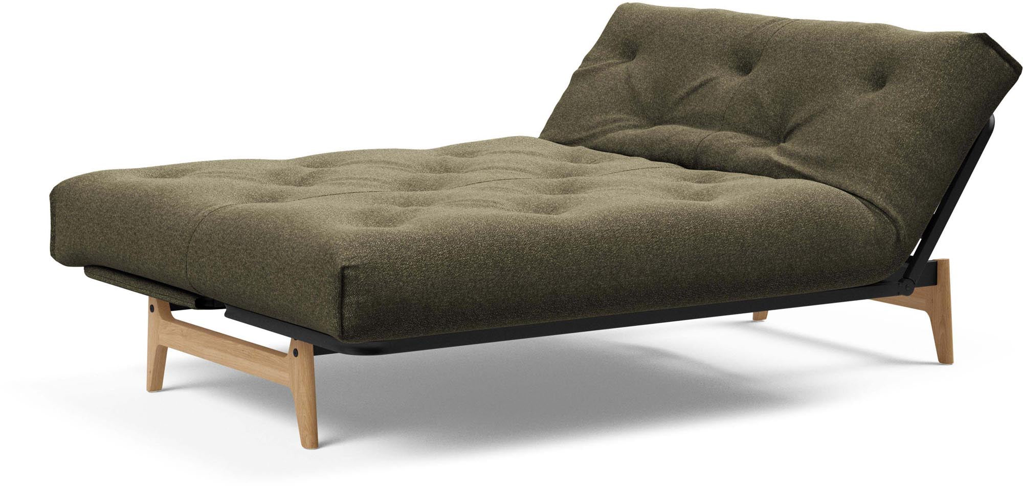 Erleben Sie das Aslak 140 Bettsofa von Innovation Living – modernes Nordic Design trifft auf komfortablen Latex für besten Schlafkomfort.