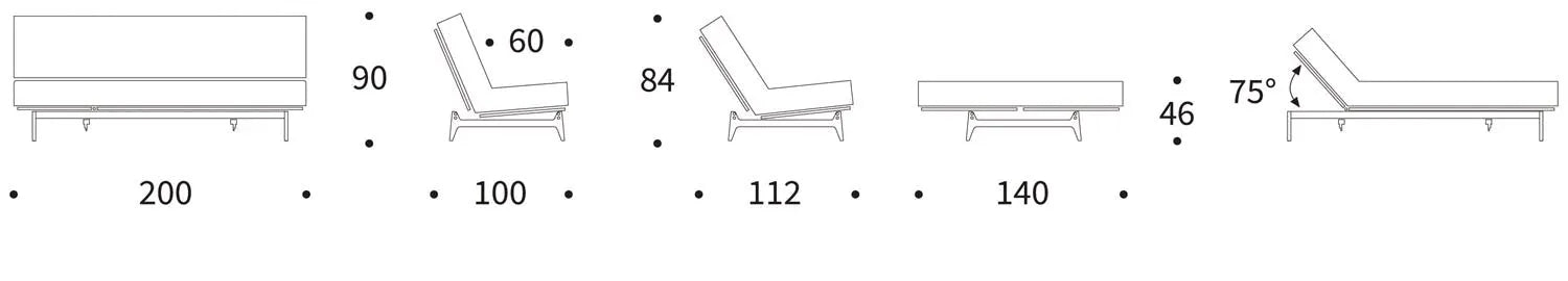 Entdecken Sie das Aslak 140 Bettsofa von Innovation Living – stilvolles Nordic Design und hochwertiger Latex für erholsame Nächte.