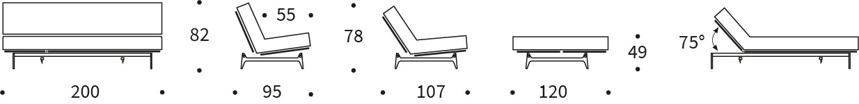 Erleben Sie das Aslak 120 Bettsofa Nordic Soft Spring von Innovation Living – eine perfekte Kombination aus modernem Stil und vielseitiger Funktionalität.