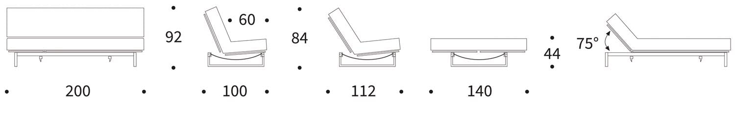 Fraction 140 Bettsofa Nordic Cover: Elegantes, flexibles Sofa mit abnehmbarem Bezug und komfortabler Soft Spring Matratze für höchsten Schlafgenuss.