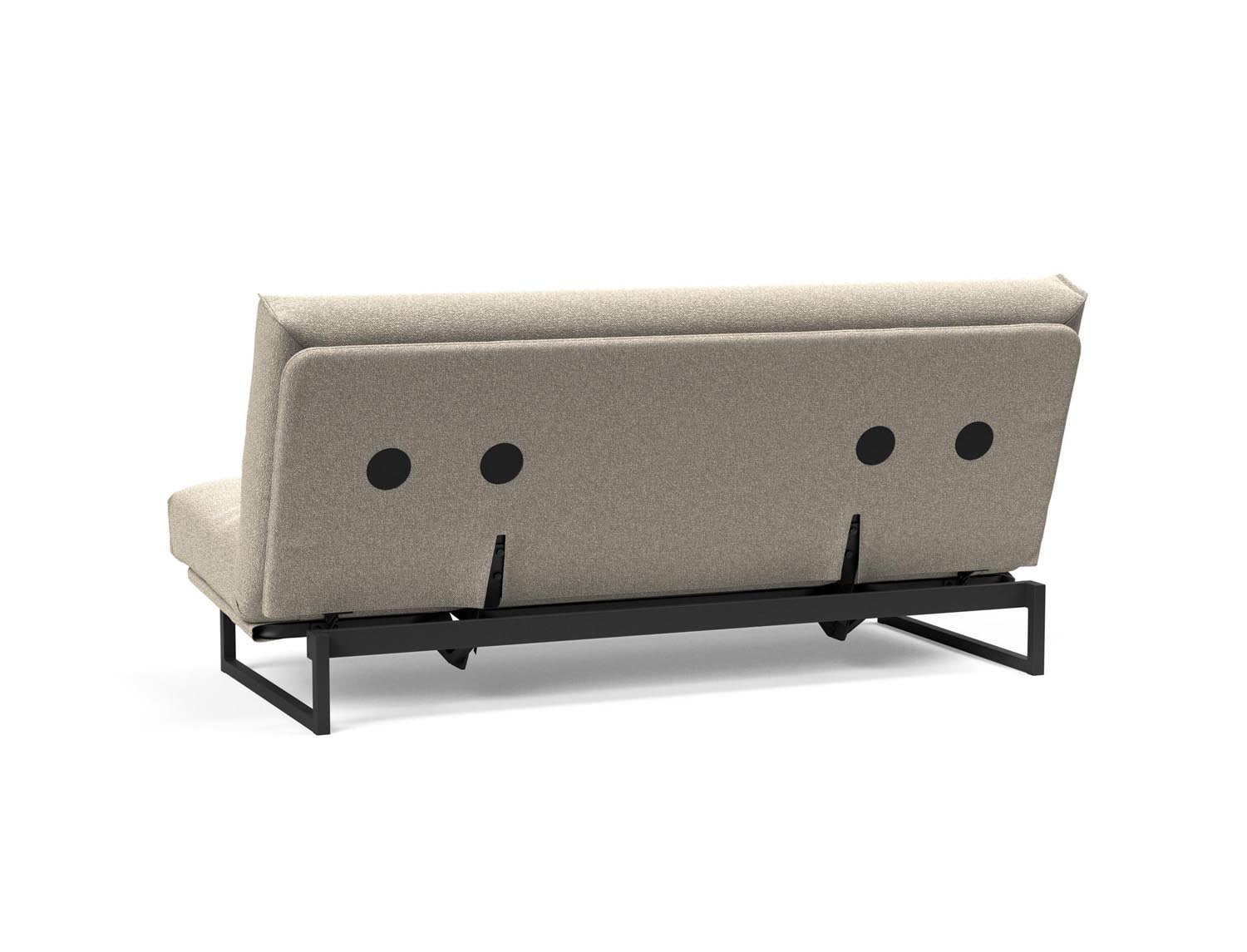 Entdecken Sie das Fraction 140 Bettsofa mit Nordic Cover von Innovation Living: stilvolles Design, komfortable Soft Spring-Matratze, ideal für kompakte Wohnräume.
