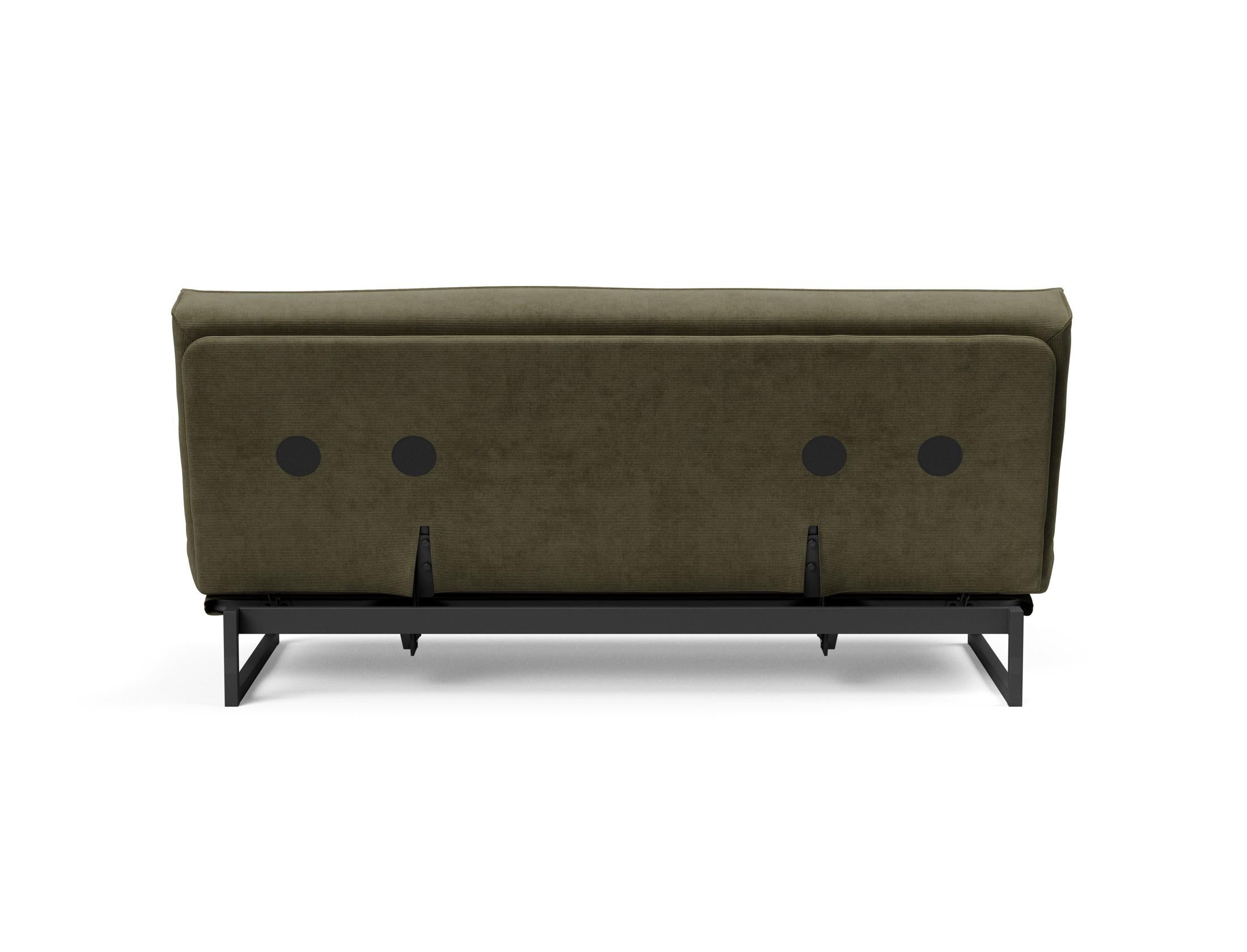 Fraction 140 Bettsofa Sharp Plus: modernes Design mit Soft Spring Bezug, ideal für flexible Wohnräume und gemütliche Schlafgelegenheiten.