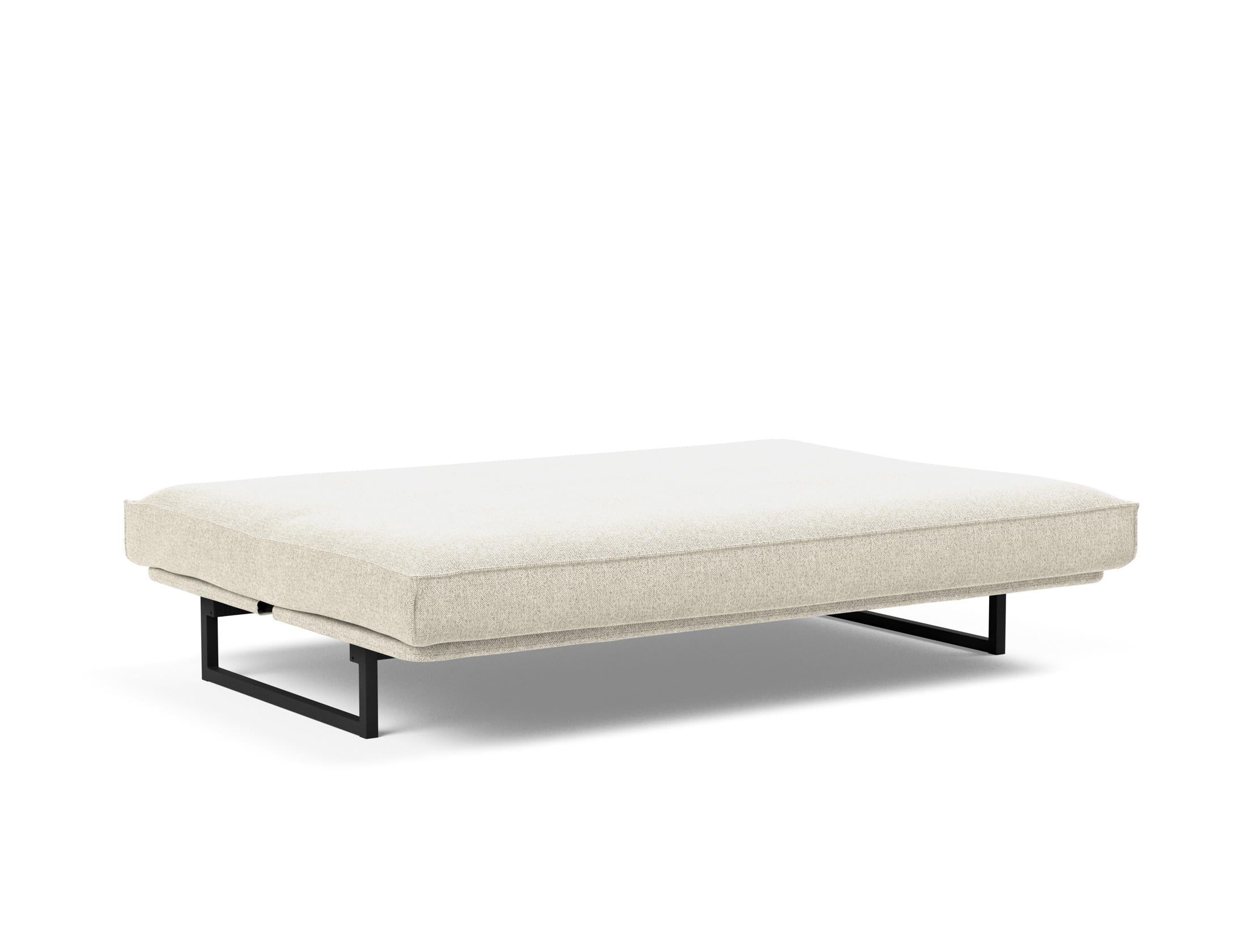 Fraction 140 Bettsofa Sharp Plus: modernes Design mit Soft Spring Bezug, ideal für flexible Wohnräume und gemütliche Schlafgelegenheiten.
