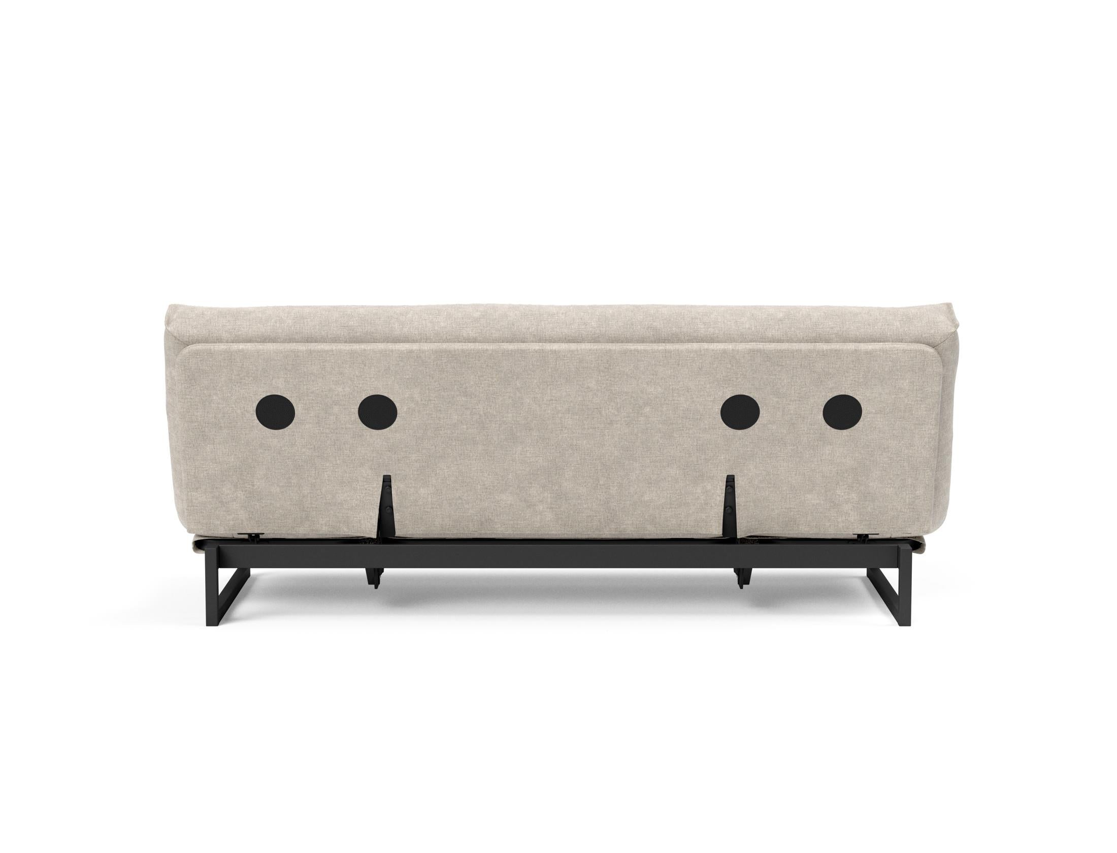 Fraction 120 Bettsofa Nordic: Stilvolles Schlafsofa mit weichem Soft Spring Bezug, ideal für gemütliche Nächte und zeitgemäße Einrichtung.