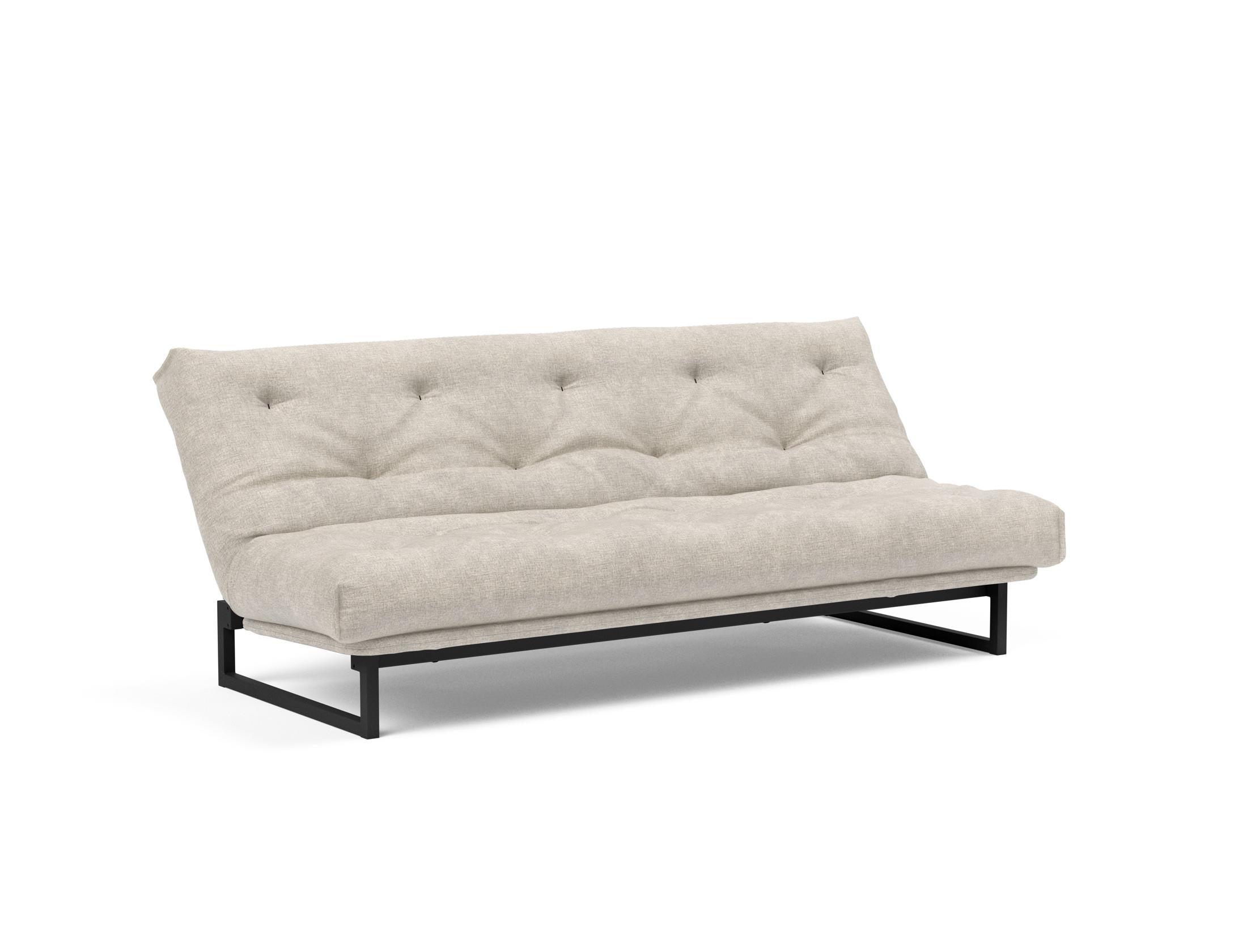 Fraction 120 Bettsofa Nordic: Stilvolles Schlafsofa mit weichem Soft Spring Bezug, ideal für gemütliche Nächte und zeitgemäße Einrichtung.