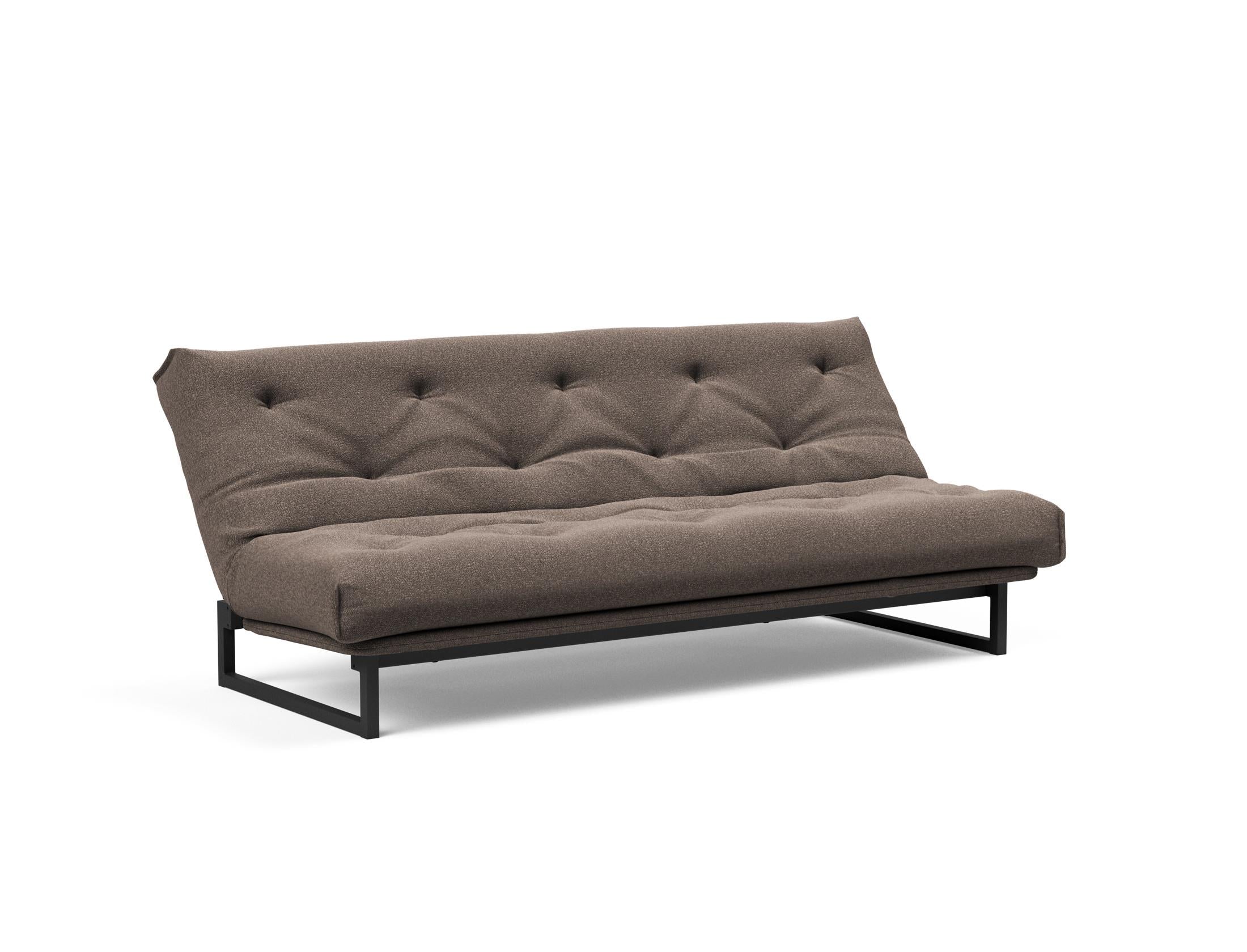 Fraction 120 Bettsofa Nordic: Stilvolles Schlafsofa mit weichem Soft Spring Bezug, ideal für gemütliche Nächte und zeitgemäße Einrichtung.