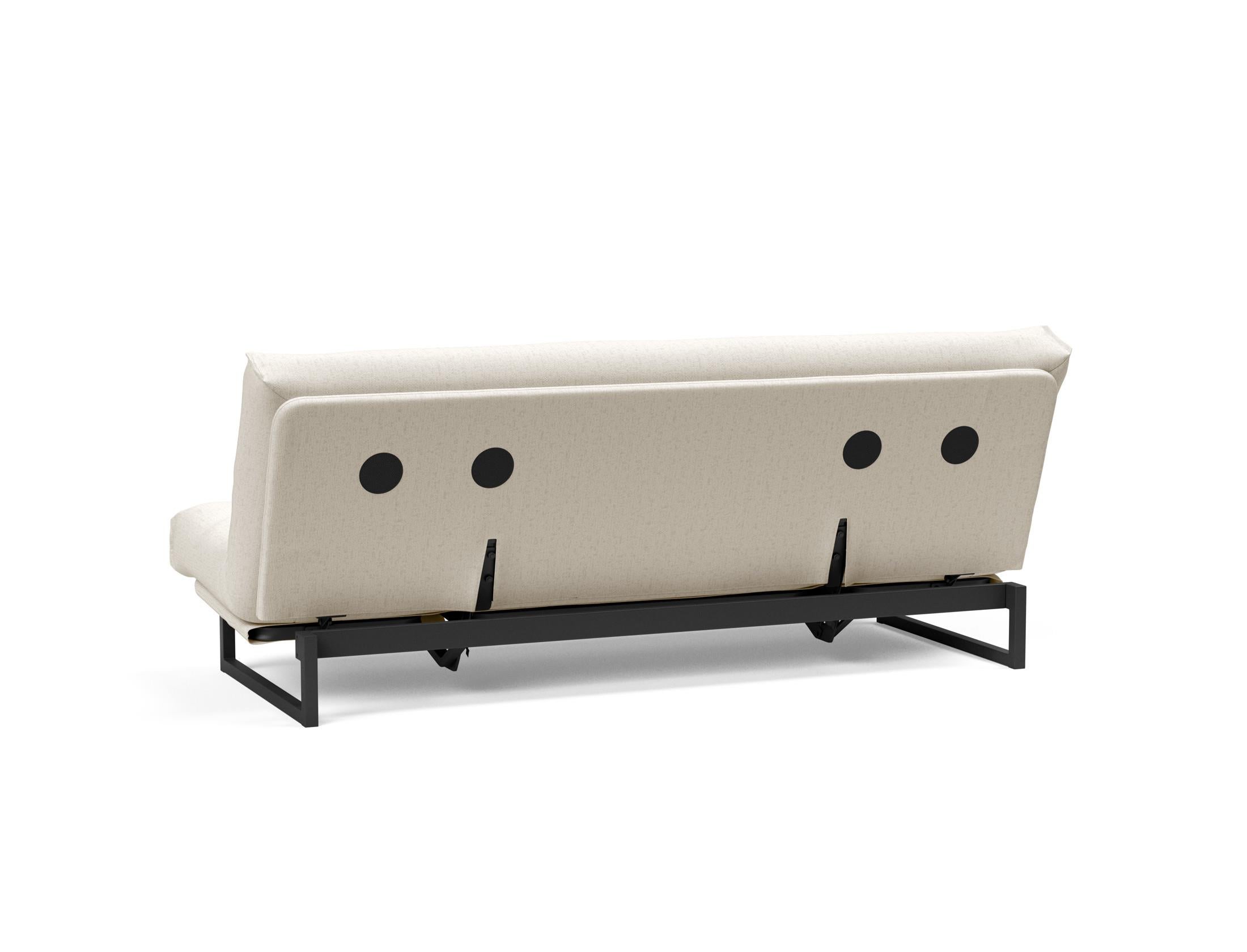Fraction 120 Bettsofa Nordic: Elegantes Schlafsofa mit hochwertigem Soft Spring Bezug, perfekt für entspannte Nächte und modernes Wohndesign.