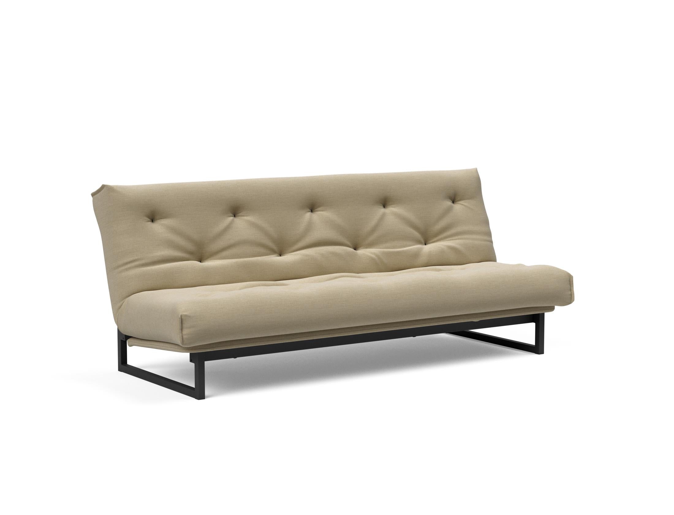 Fraction 120 Bettsofa Nordic: Stilvolles Schlafsofa mit weichem Soft Spring Bezug, ideal für gemütliche Nächte und zeitgemäße Einrichtung.