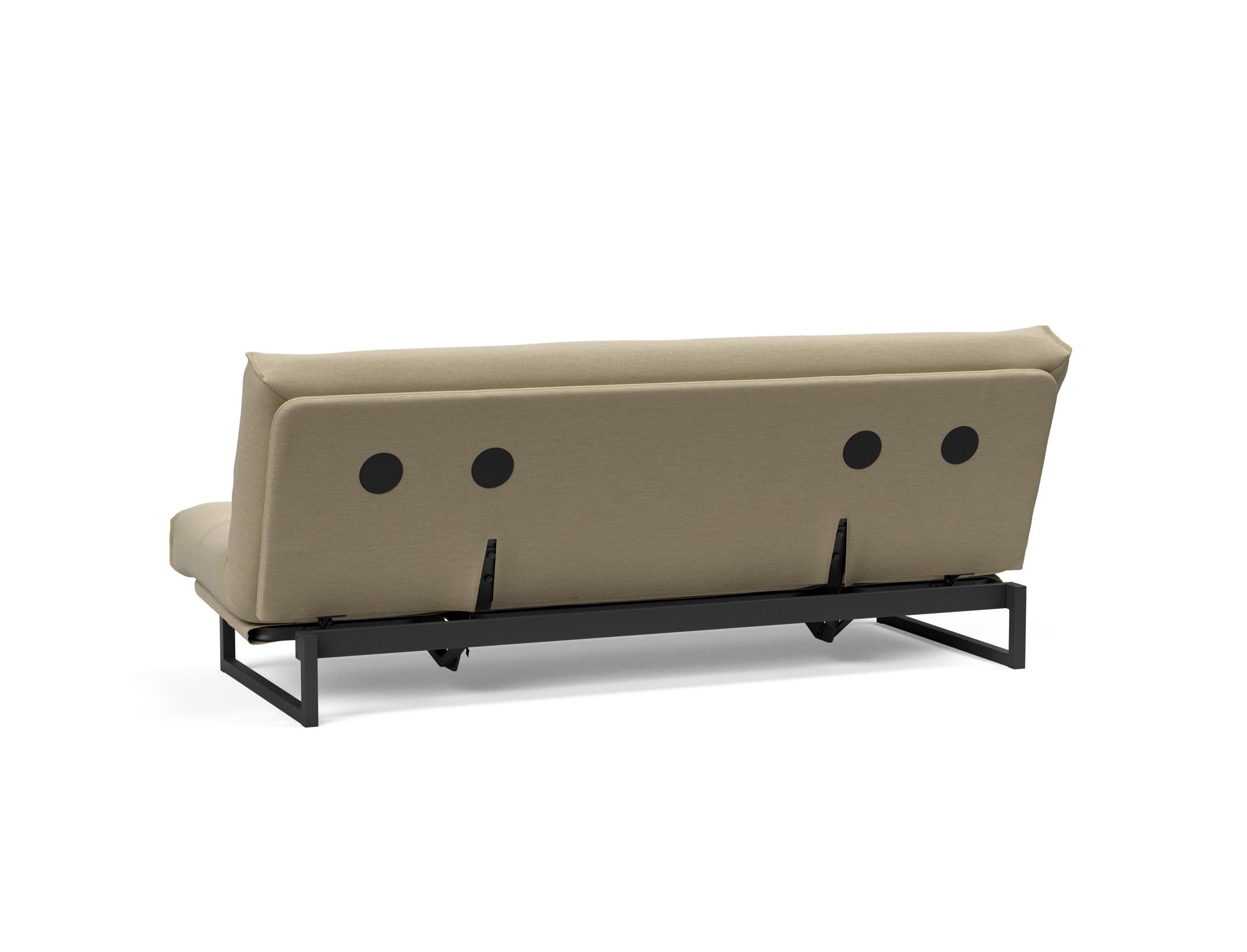 Fraction 120 Bettsofa Nordic: Elegantes Schlafsofa mit hochwertigem Soft Spring Bezug, perfekt für entspannte Nächte und modernes Wohndesign.