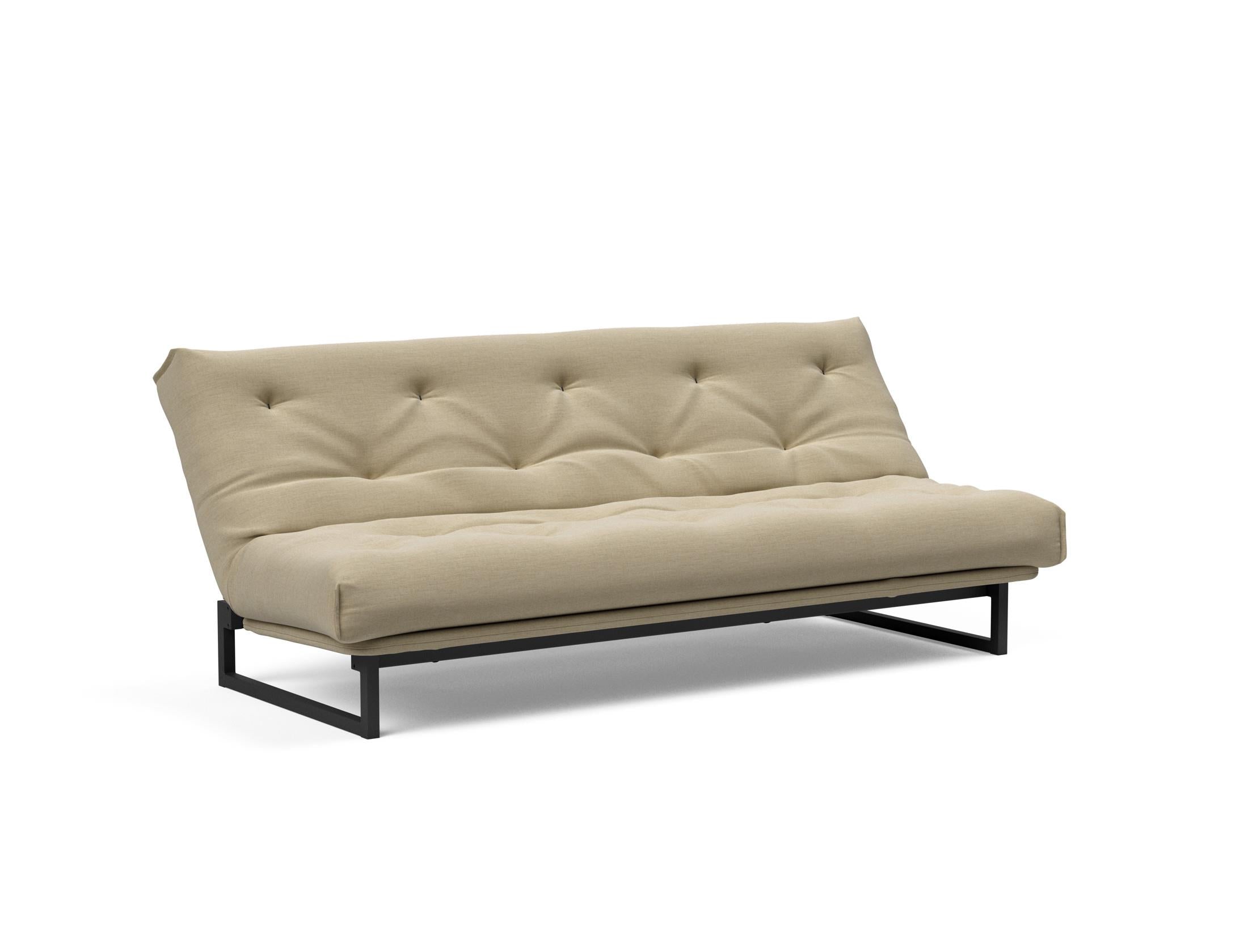 Fraction 120 Bettsofa Nordic: Stilvolles Schlafsofa mit weichem Soft Spring Bezug, ideal für gemütliche Nächte und zeitgemäße Einrichtung.