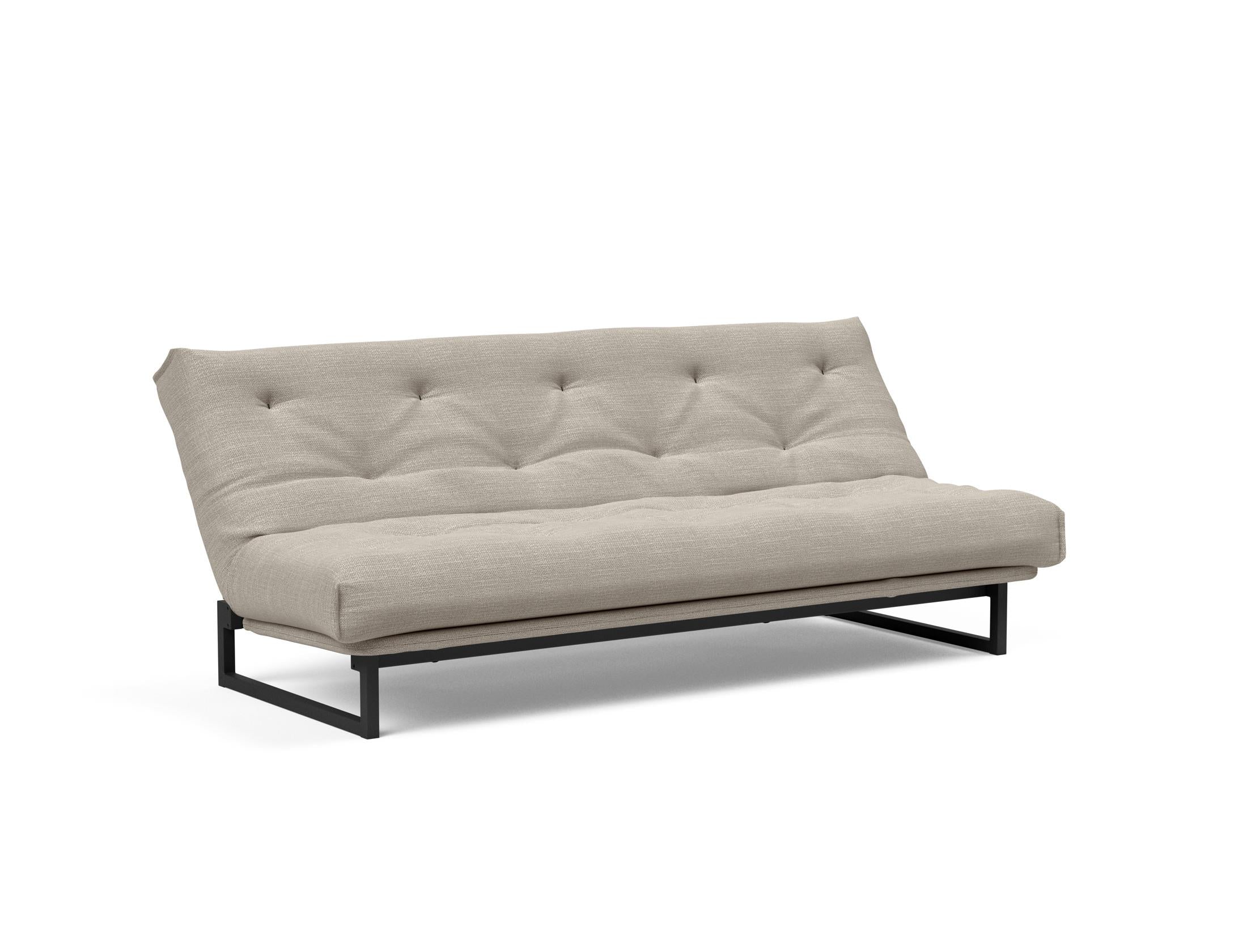 Fraction 120 Bettsofa Nordic: Stilvolles Schlafsofa mit weichem Soft Spring Bezug, ideal für gemütliche Nächte und zeitgemäße Einrichtung.
