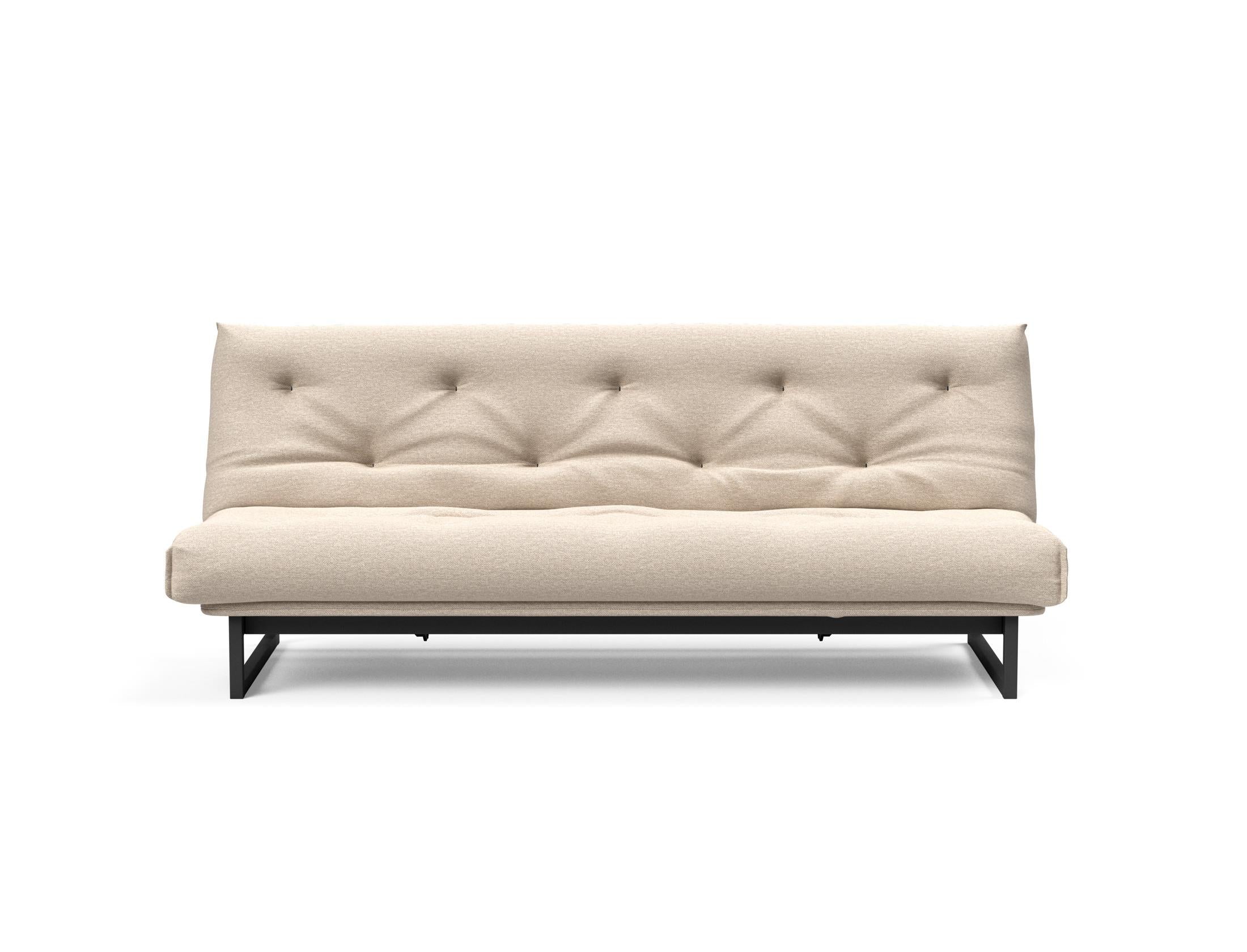 Fraction 120 Bettsofa Nordic: Elegantes Schlafsofa mit hochwertigem Soft Spring Bezug, perfekt für entspannte Nächte und modernes Wohndesign.