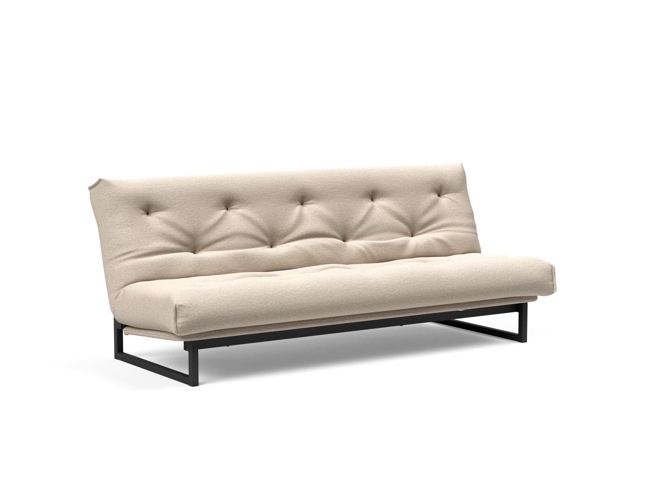 Fraction 120 Bettsofa Nordic: Stilvolles Schlafsofa mit weichem Soft Spring Bezug, ideal für gemütliche Nächte und zeitgemäße Einrichtung.