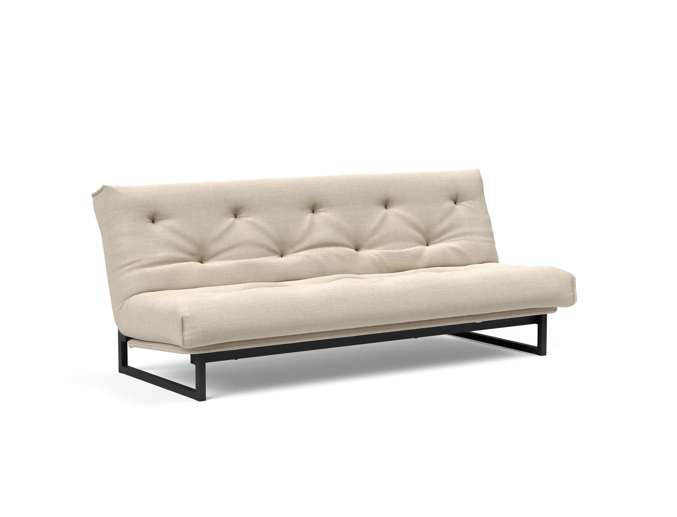 Fraction 120 Bettsofa Nordic: Stilvolles Schlafsofa mit weichem Soft Spring Bezug, ideal für gemütliche Nächte und zeitgemäße Einrichtung.