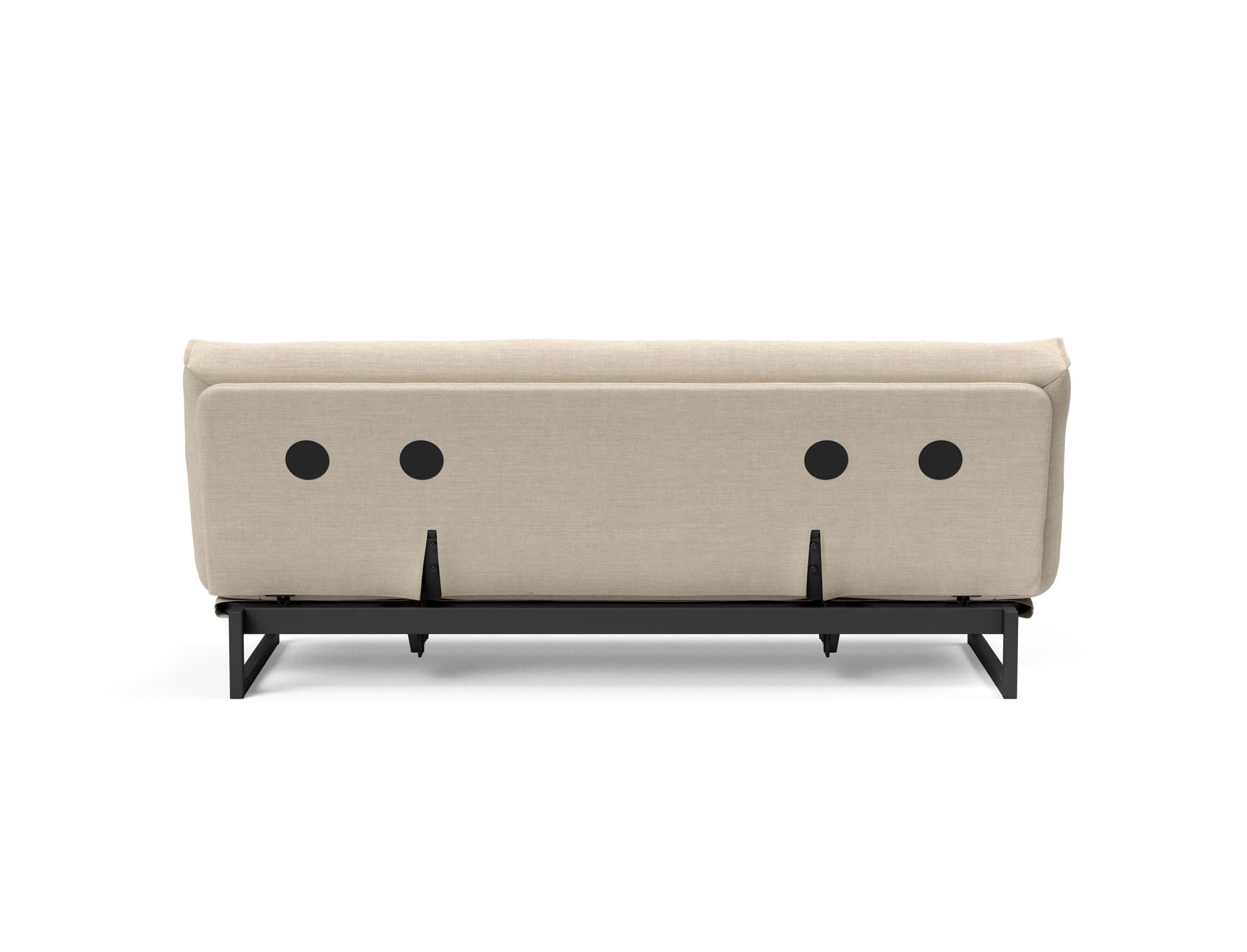 Fraction 120 Bettsofa Nordic: Stilvolles Schlafsofa mit weichem Soft Spring Bezug, ideal für gemütliche Nächte und zeitgemäße Einrichtung.