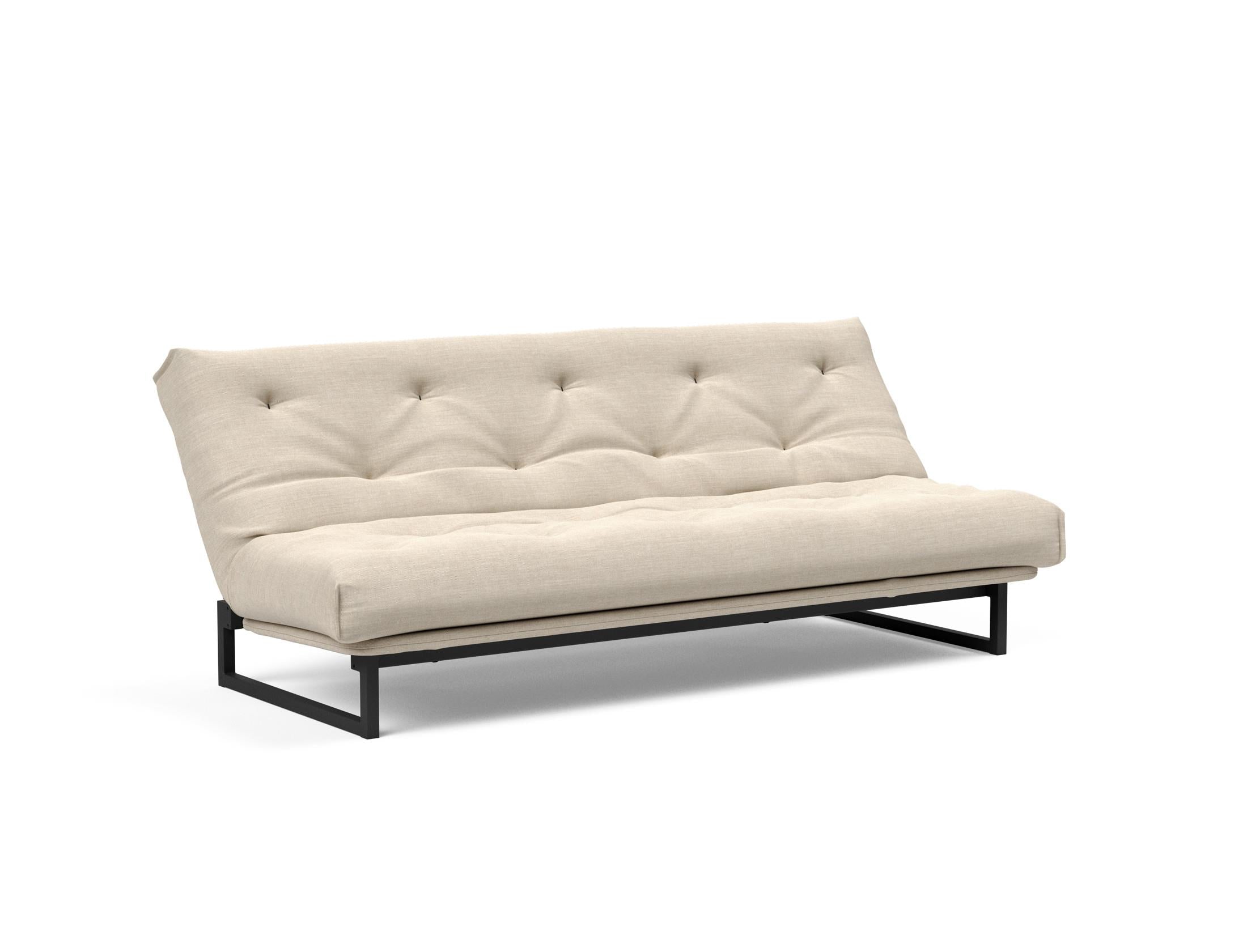 Fraction 120 Bettsofa Nordic: Stilvolles Schlafsofa mit weichem Soft Spring Bezug, ideal für gemütliche Nächte und zeitgemäße Einrichtung.