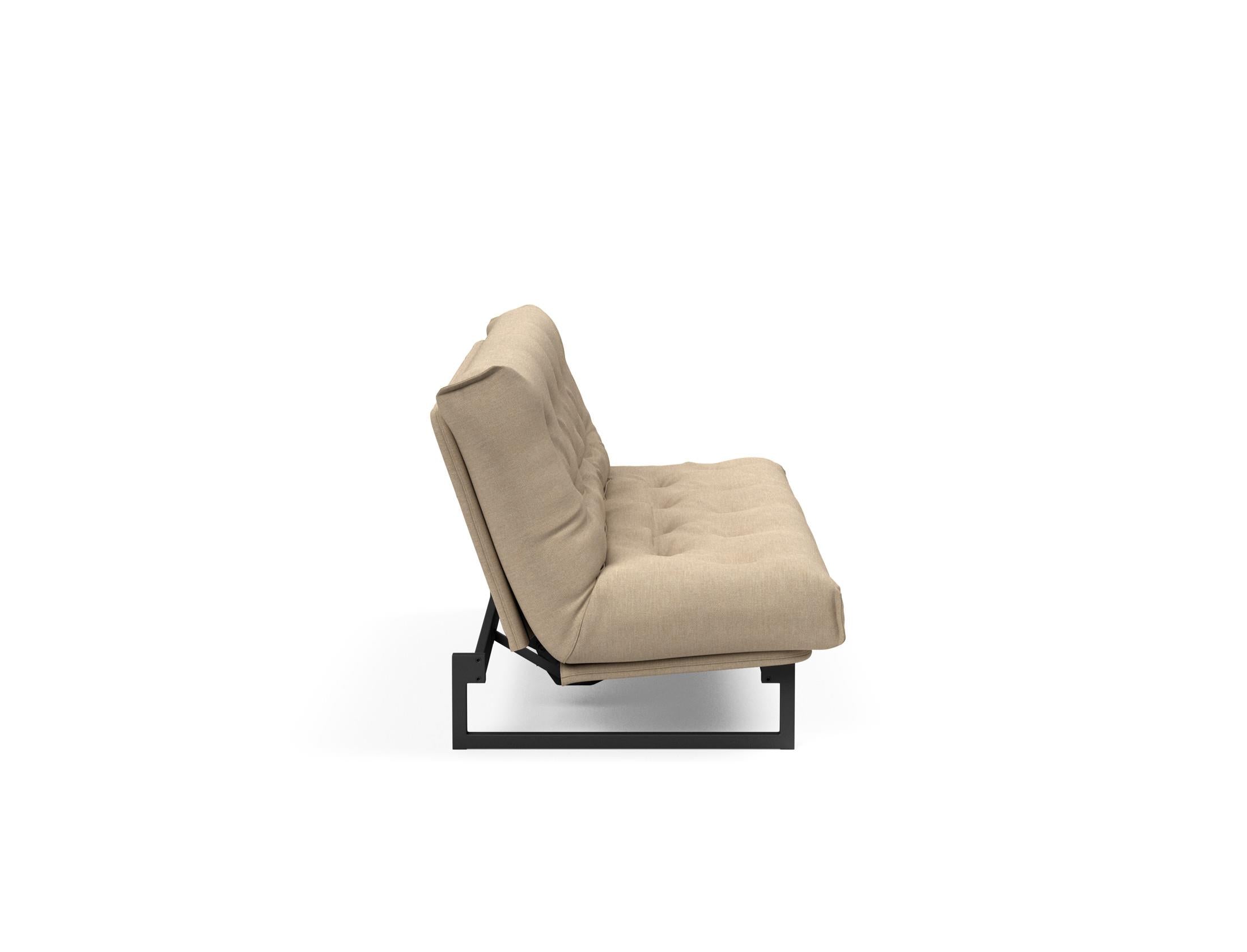 Fraction 120 Bettsofa Nordic: Elegantes Schlafsofa mit hochwertigem Soft Spring Bezug, perfekt für entspannte Nächte und modernes Wohndesign.