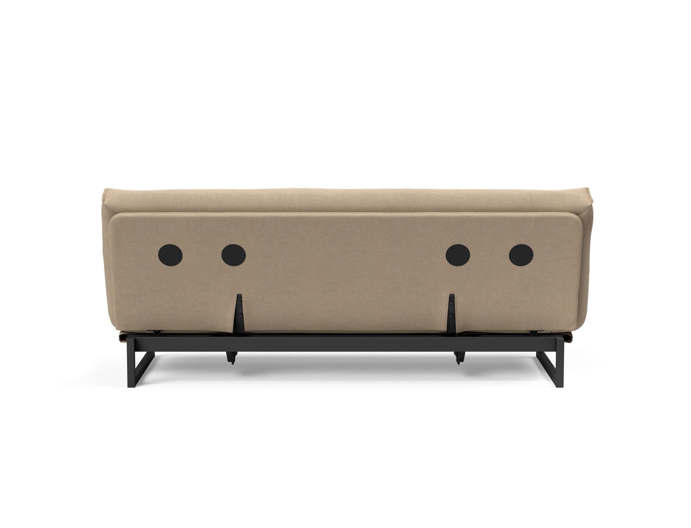 Fraction 120 Bettsofa Nordic: Stilvolles Schlafsofa mit weichem Soft Spring Bezug, ideal für gemütliche Nächte und zeitgemäße Einrichtung.
