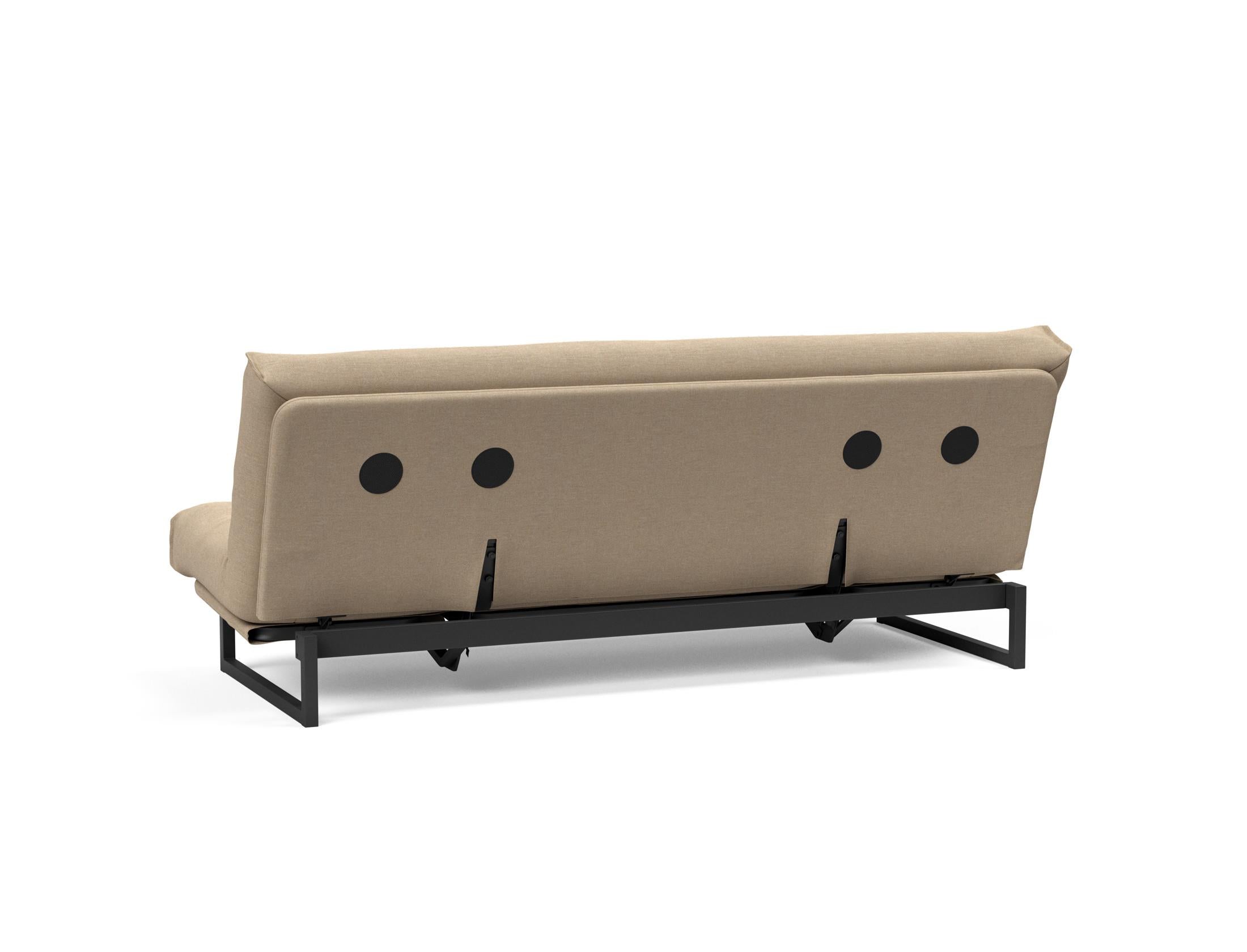 Fraction 120 Bettsofa Nordic: Elegantes Schlafsofa mit hochwertigem Soft Spring Bezug, perfekt für entspannte Nächte und modernes Wohndesign.