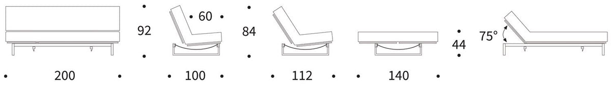 Fraction 140 Bettsofa Nordic mit Gestellbezug Soft Spring in 357 Taura Off White präsentiert im Onlineshop von KAQTU Design AG. Bettsofa ist von Innovation Living