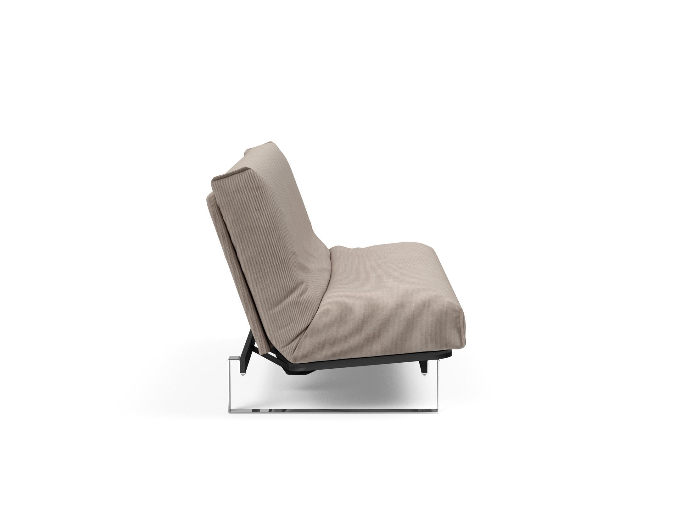 Erleben Sie das Minimum Bettsofa 140 Nordic Cover von Innovation Living: modernes skandinavisches Design, bequeme Soft Spring Matratze und multifunktionale Anwendung.
