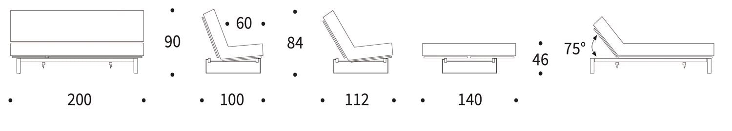 Entdecken Sie das Minimum Bettsofa 140 Sharp Plus von Innovation Living – elegantes Design und bequemer Soft Spring Bezug für höchsten Schlafkomfort.