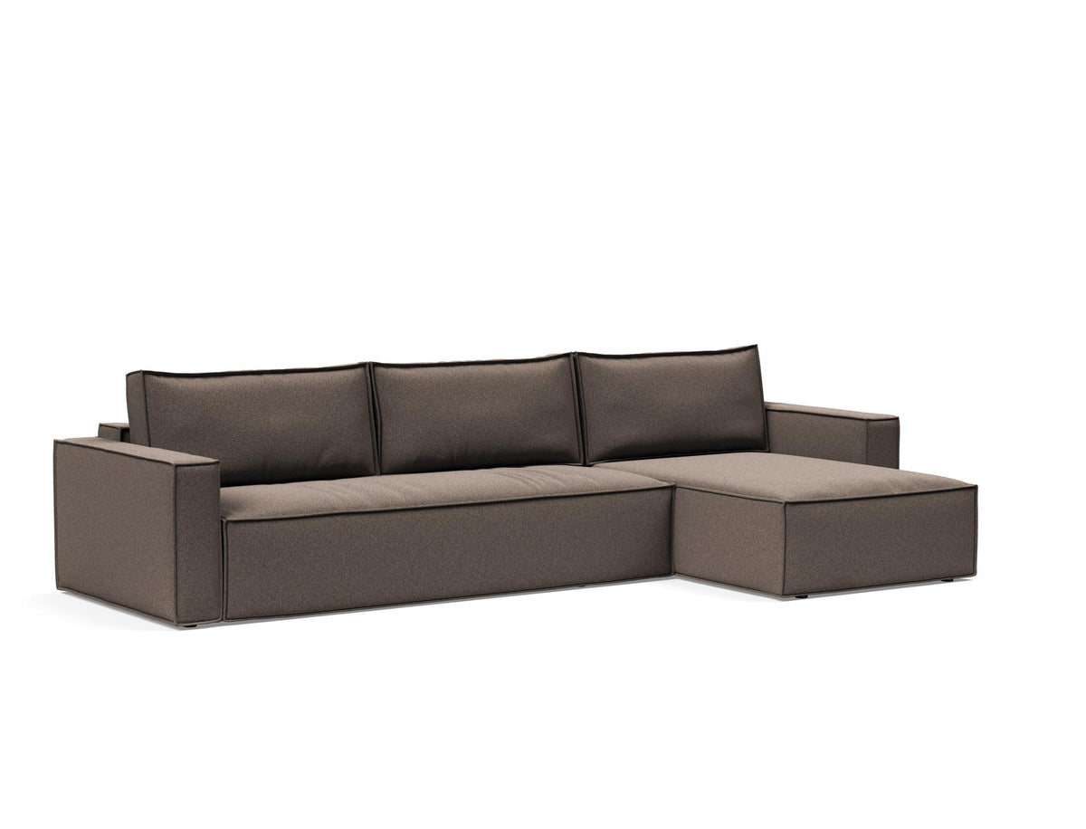 Newilla Bettsofa mit Lounger in 530 Bouclé Taupe präsentiert im Onlineshop von KAQTU Design AG. Bettsofa rechts ist von Innovation Living