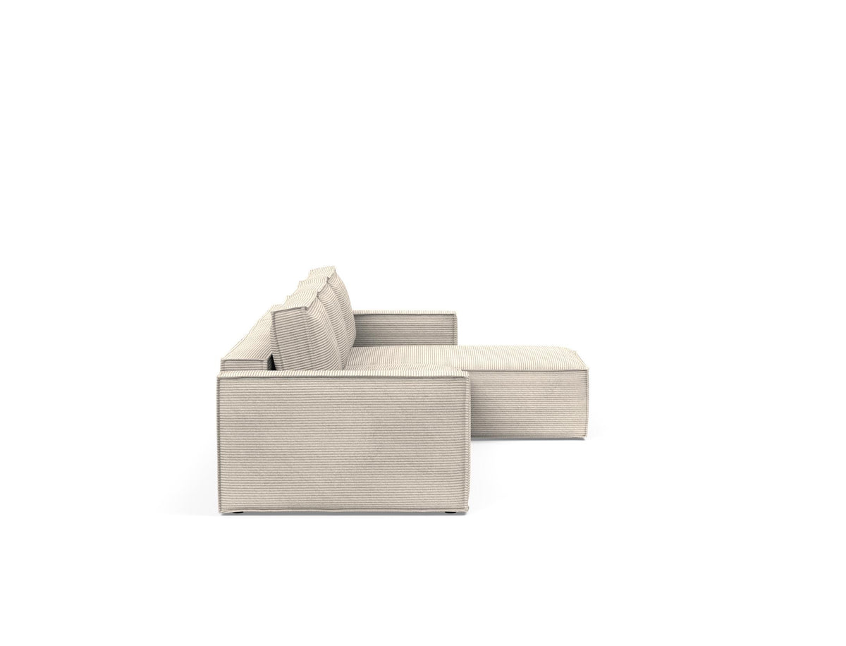 Newilla Bettsofa mit Lounger in 594 Corduroy Ivory präsentiert im Onlineshop von KAQTU Design AG. Bettsofa rechts ist von Innovation Living