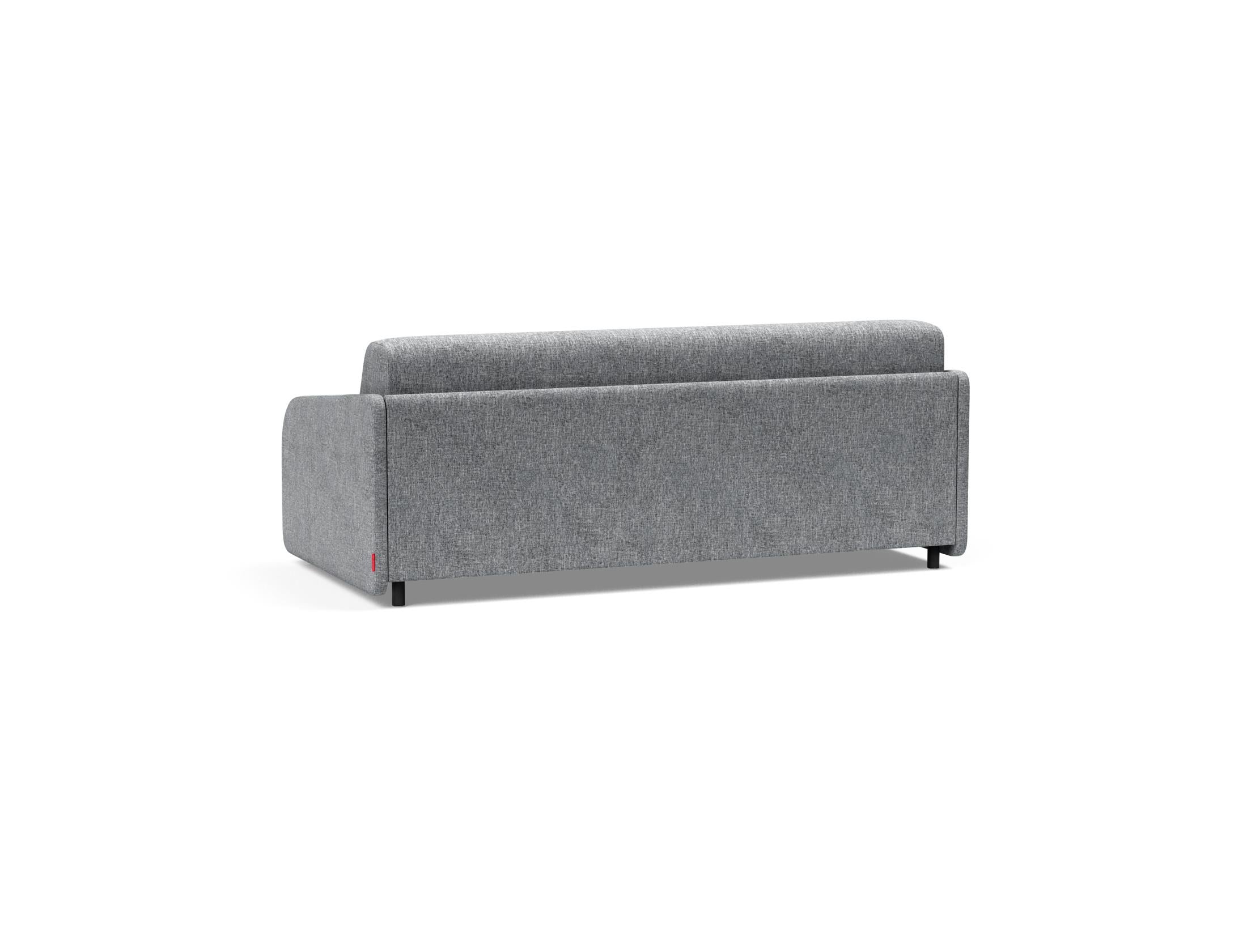 Erleben Sie das Eivor Klappsofa 160 von Innovation Living – ein elegantes, funktionales Möbelstück mit hochwertiger Federkernmatratze und pflegeleichtem Bezug.