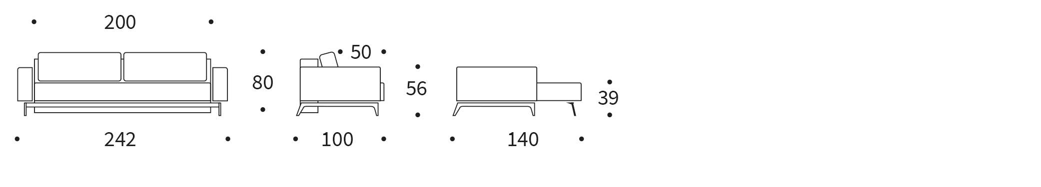 Idun Schlafsofa 521 von Innovation Living: Stilvolles skandinavisches Sofa, das tagsüber gemütlich und nachts als bequemes Bett überzeugt. Ideal für kleine Räume.