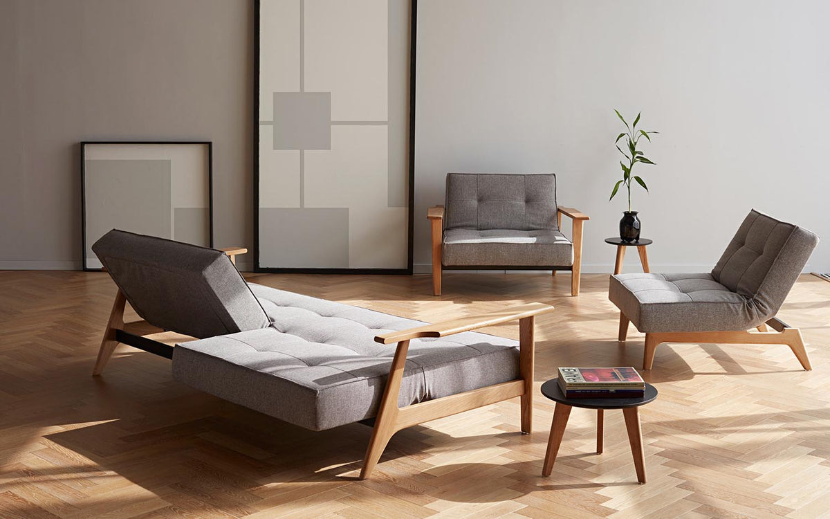 Splitback Sofabett 115 Frej in 521 Mixed Dance Grey präsentiert im Onlineshop von KAQTU Design AG. Bettsofa ist von Innovation Living