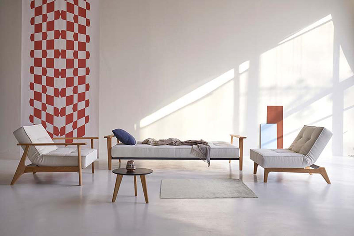 Splitback Sofabett 115 Frej in 531 Bouclé Off White präsentiert im Onlineshop von KAQTU Design AG. Bettsofa ist von Innovation Living